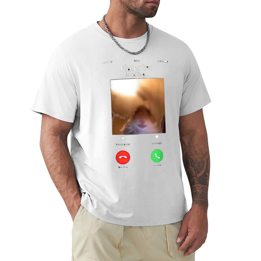 Dank Meme Hamster Staring Front Camera Hamster Calling TShirt Graphic T Shirts for Unisex TShirt