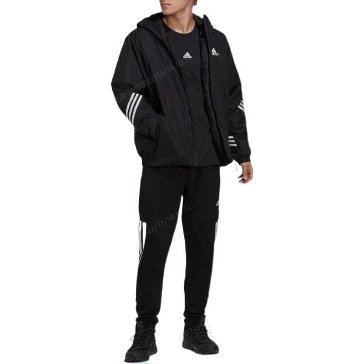 adidas Puffer Jackets Men's Black Hooded Moderate Other HG6010