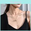 Elegant Korean Style Cat's Eye Stone Pendant Necklace For Women With Titanium Steel Charm