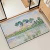 Felpudo de Puerta Alfombra de Piso Decorativa Versátil de Franela Secado Rápido Absorbente Suela Antideslizante Microfibra de Baño Pintura al Óleo Lotus M-Monet