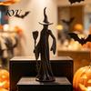 Collectibles for Gothic Lovers Abstract Witch Figurine, Resin Black Cat Statue, Retro Ornaments Ornament, Halloween Tabletop Decor Home Mantel Office