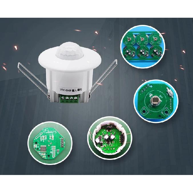 New reed switch signal switch silent dry contact 12V-24V Ceiling mini embedded infrared human body motion sensor switch
