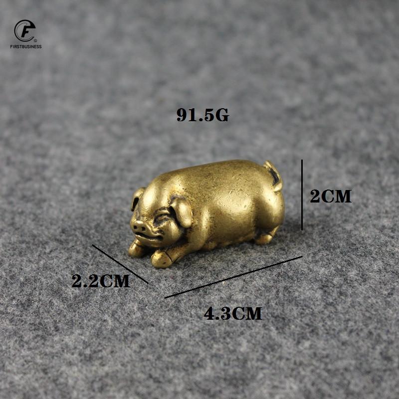Copper Pig Small Statue Ornaments Solid Brass Desktop Tea Pet Decorations Animal Miniatures Figurines Home Table Decor Crafts