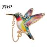 Oil Dripping Bird Pin Rhinestone Hummingbird Brooch Pin, Lapel Sweater Cardigan Coat Suits Accessories, Jewelry Gift for Women
