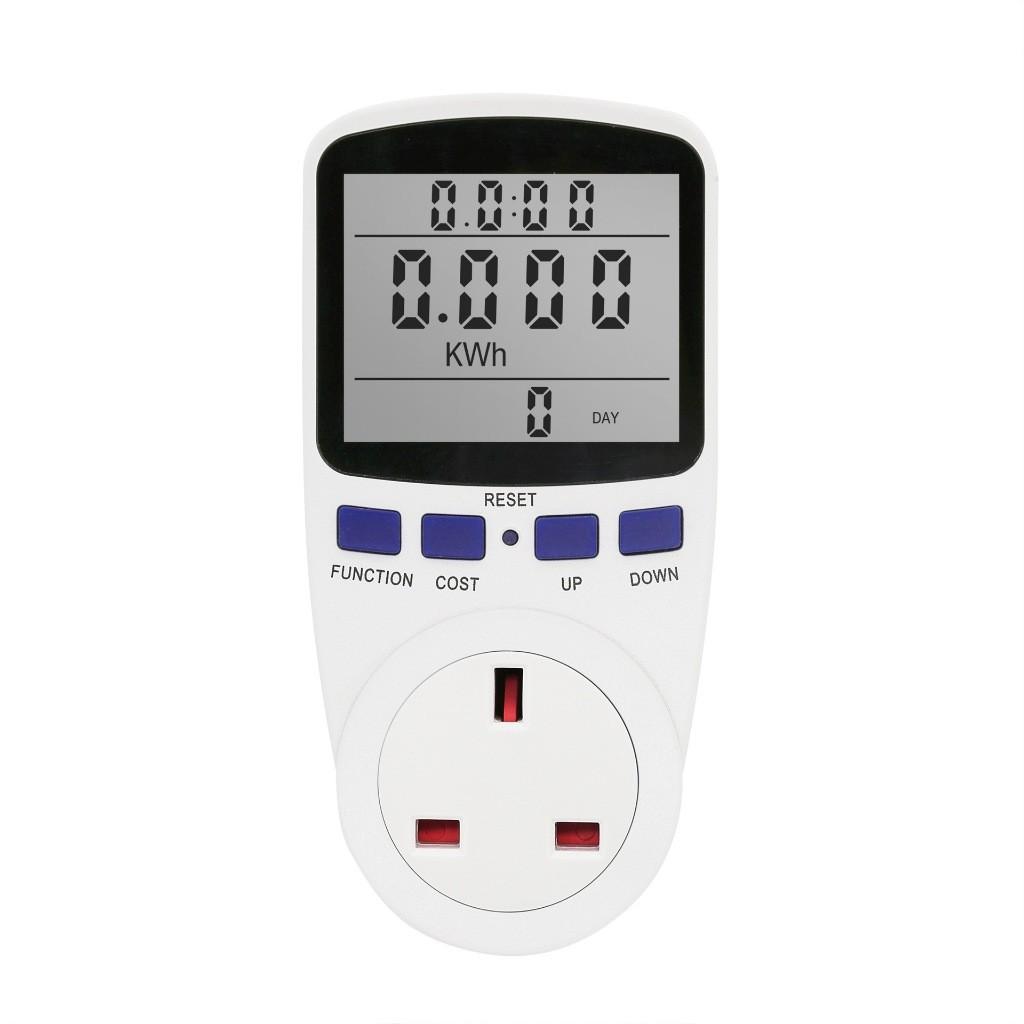 Power Meter Digital LCD Display Energy Watt Voltage Amps Meter Household Energy Saving Electricity Usage Monitor Plug