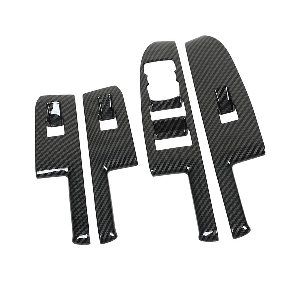 4 buc. Kit de ornament pentru panoul comutator al ferestrei ușii, aspect fibră de carbon, înlocuire pentru Ford Maverick LHD Pickup