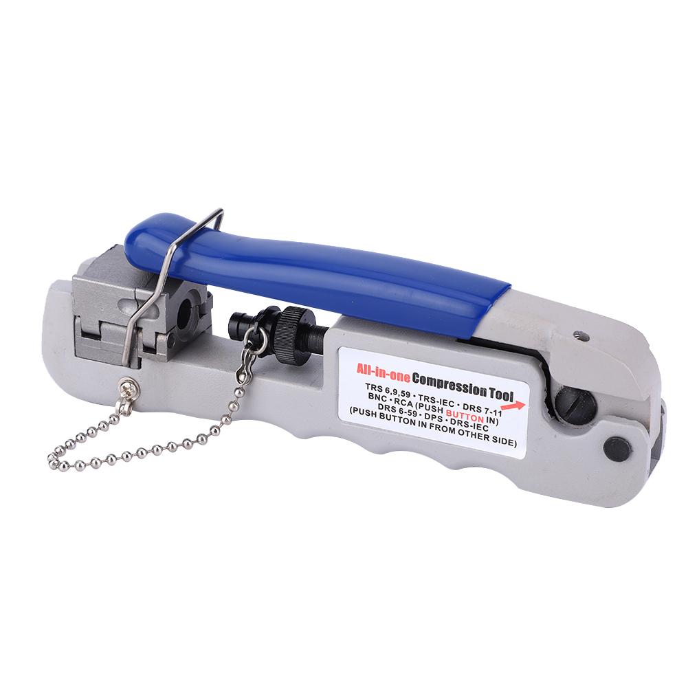 

Crimping Pliers Steel Multifunctional Terminals All In One Compression Tool for f BNc RCA