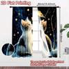 Set Of 2 Flat Printing Window Curtains Starlit Cat Wonder Digital Printed Polyester Drapes Party Decorations Use Home Wall Curtain