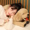 Peluche Cane Labrador Marrone Bambola Imbottita Morbida Lingua Fuori Cucciolo Sorridente Cuscino Compagno per Dormire Regalo