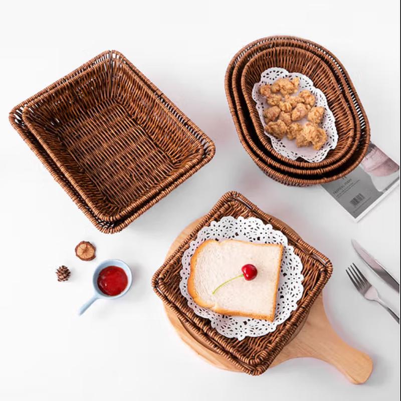 SIFAR Rattan-Style Square Storage Baskets (5-Pack)