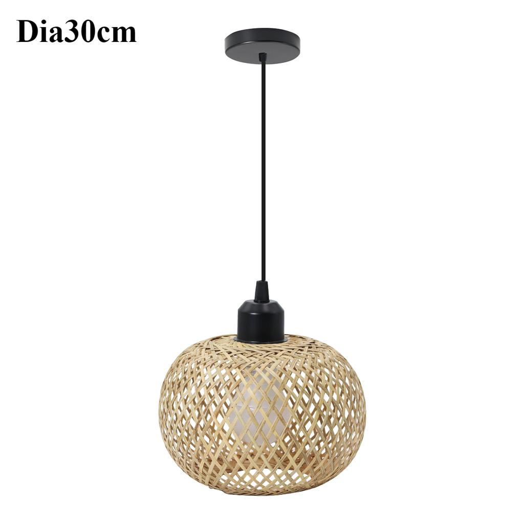 Hand-woven Bamboo Pendant Lamp Chandelier Hanging Lamp Rattan Pendant Light Fixture Restaurant Dining Room Indoor Lighting