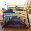 Druck Hawaiianische Landschaft Bettwäsche Set Meereswelle Sonnenaufgang Bettbezug mit Kissenbezug Mikrofaser Stoff Dekbed Overtrek Bettbezug Set