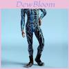 Halloween Tight Fit 3d Mechanical Print Adult Cosplay Jumpsuit For Role Play