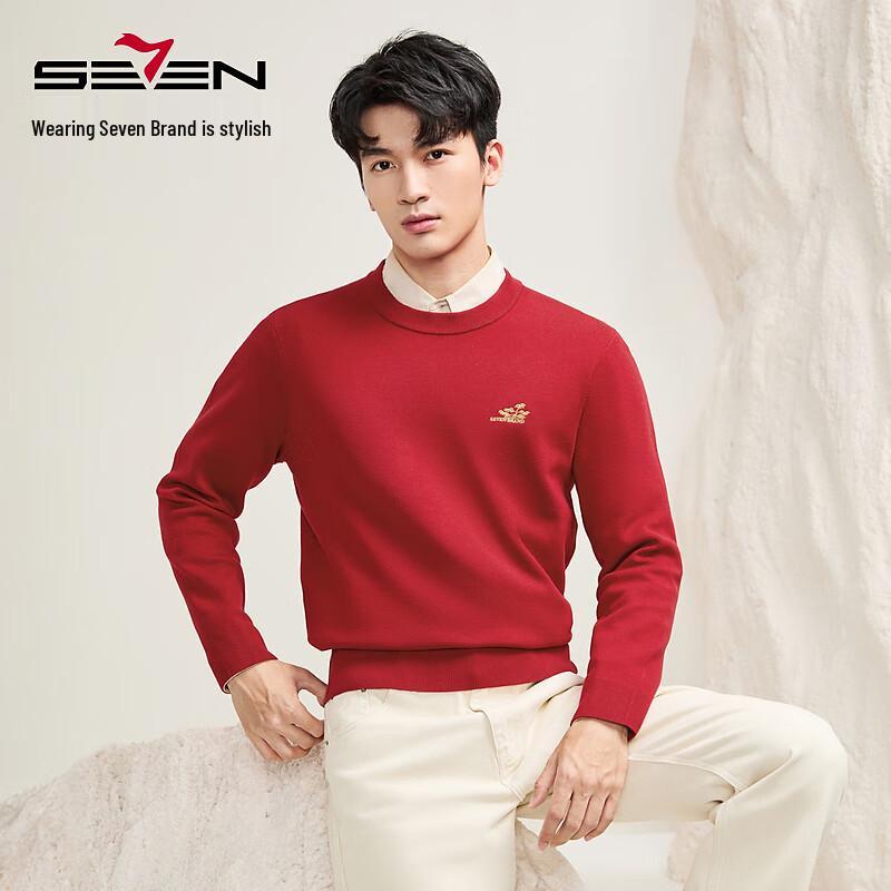 

Qipai Men s Double-Layer Collar Wool Blend Pullover Sweater L
