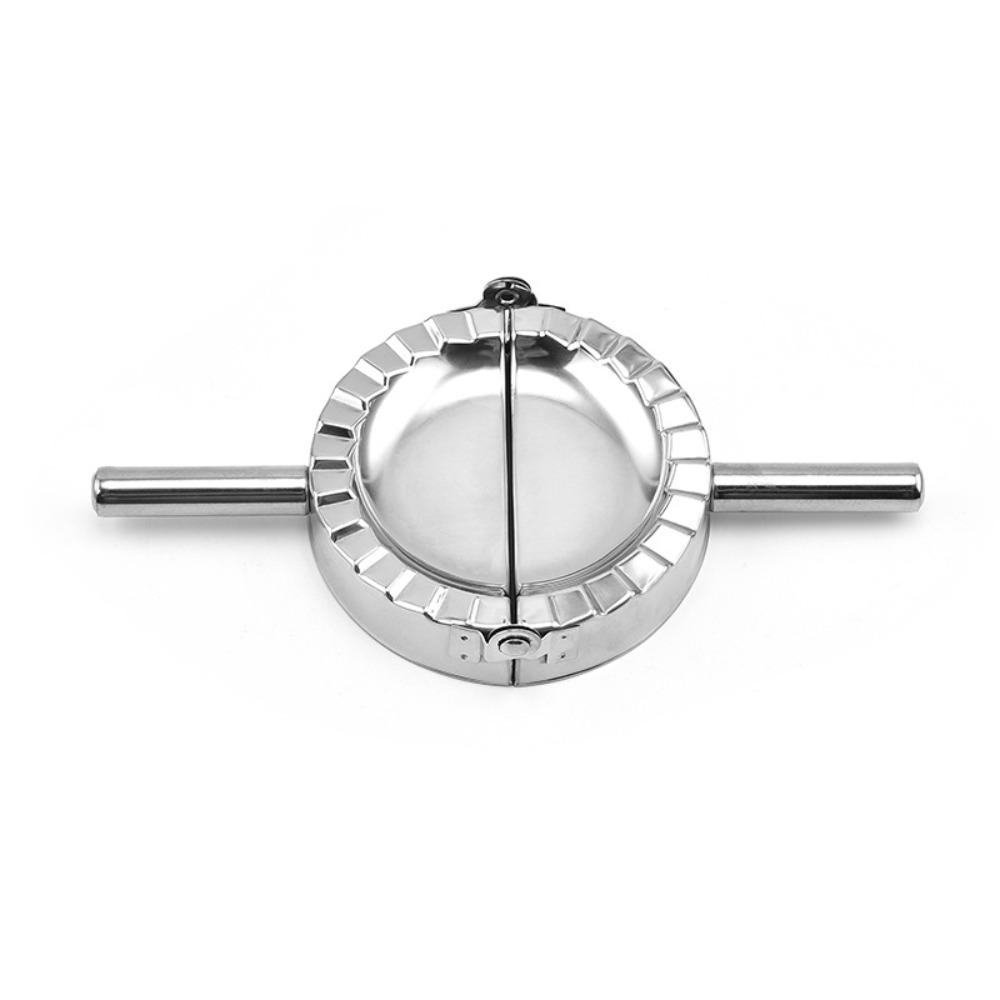 Durale with Handle Stainless Steel Dumpling Maker Manual Hand Press Dumpling Mold Silver Jiaozi Maker Ravioli