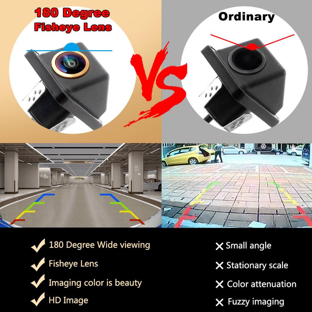 4K 180 Degree Wide Angle Car Universal Reverse Rear View Camera Color Image Video Night Vision Auto Backup Waterproof Camera 12V