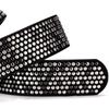 Women's Fashionable Rhinestone Black Leather Belt for Jeans and Formal Wear - Korean Style Trendy