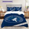 Minnesota Timberwolves Logo Three-piece set(1 * duvet cover + 2 * pillowcase, without core)Soft and comfortable Christmas birthday gift Bedding set