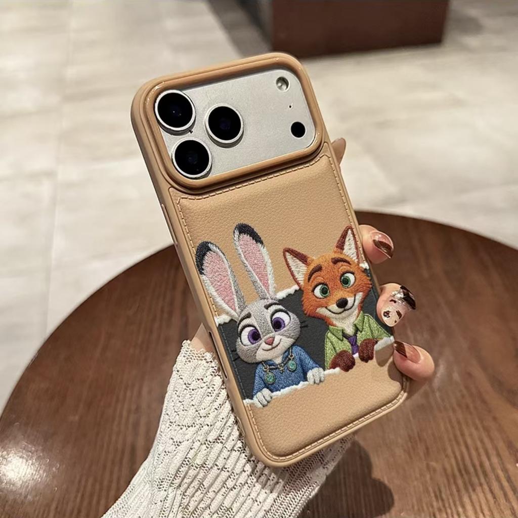 Seated Fox Case for Apple IPhone 17 Pro Max 16/15 Pro Cartoon 14/13/12/11 Leather X Soft Case