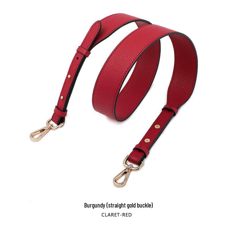 Breiter Schulterriemen aus Rindsleder mit genarbter und Litschi-Musterung - Vielseitiger, verstellbarer Taschen-Ersatzriemen