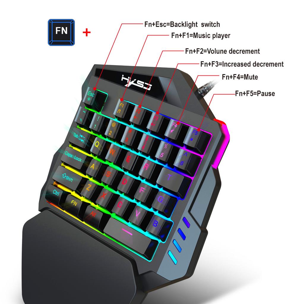 Android Wired Throne One Handed Keyboard And Mouse Set Game Converter PUBG Gun