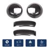 Hcilloend Interior Steering Wheel Panels for New Fiat 500 Door Handle Luxury Interior Steering Wheel Scratch Scratch Stain Easy Carbon Fiber Interior