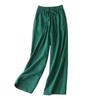 Women's High-Waisted Cotton-Linen Wide-Leg Pants - 2024 Summer Slimming, Versatile, Loose, Straight-Leg Design