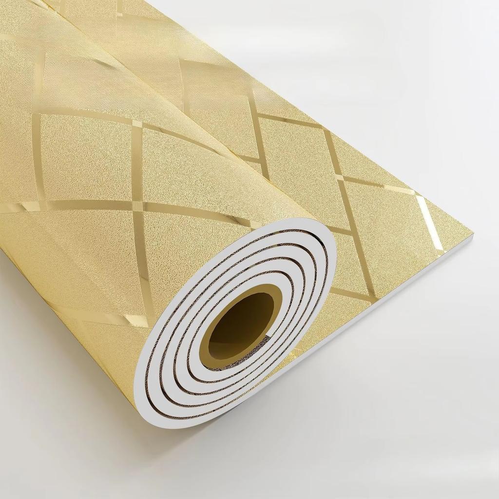2.3mm Thick Metallic Self-Adhesive Wallpaper Waterproof Scratch-Resistant Vinyl Film Home Renovation, Living Room Bedroom Wall Decor