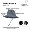 Sun Bucket Hat Fishing Breathable Protection Wide Brim with Inner Hard Shell for Golf Summer