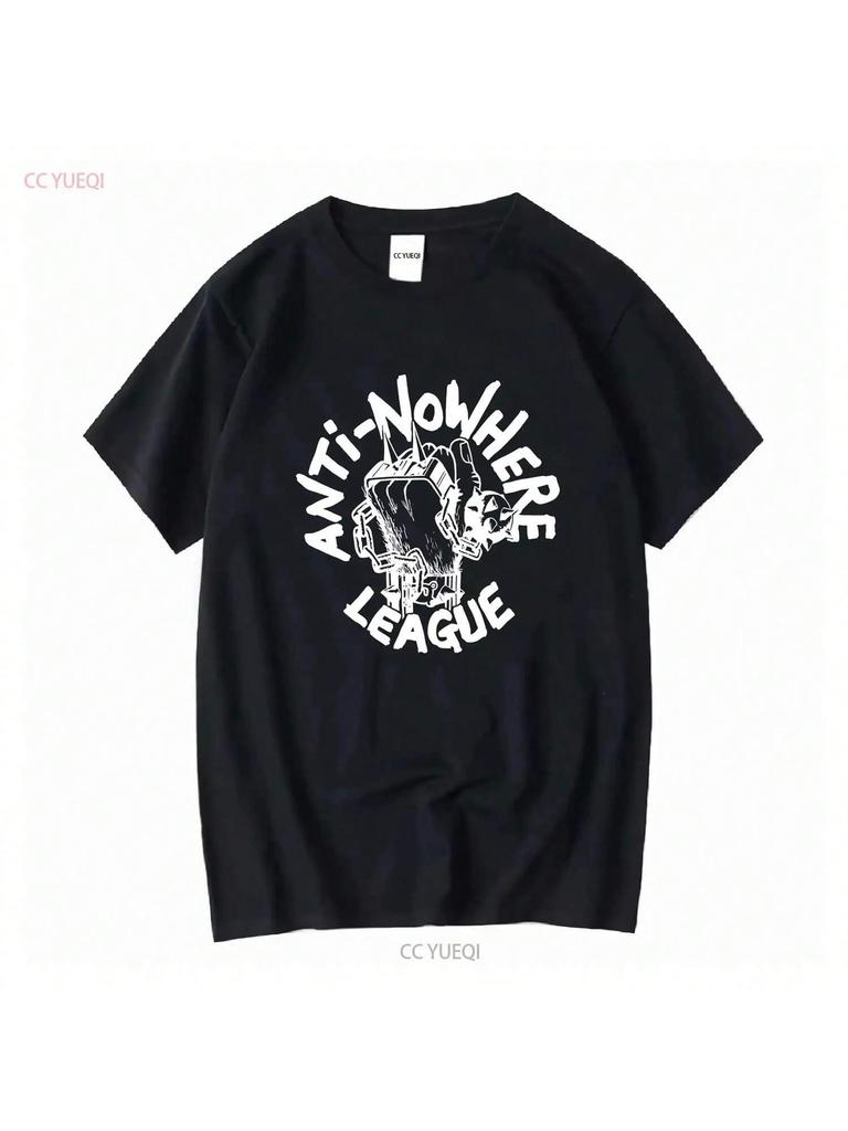 VINTAGE ANNI '80 ANTI NOWHERE LEAGUE PUNK ROCK HARDCORE TOUR CONCERTO T-SHIRT PROMOZIONALE Maniche Lunghe Top Lavato Vintage Per L'Uso Quotidiano