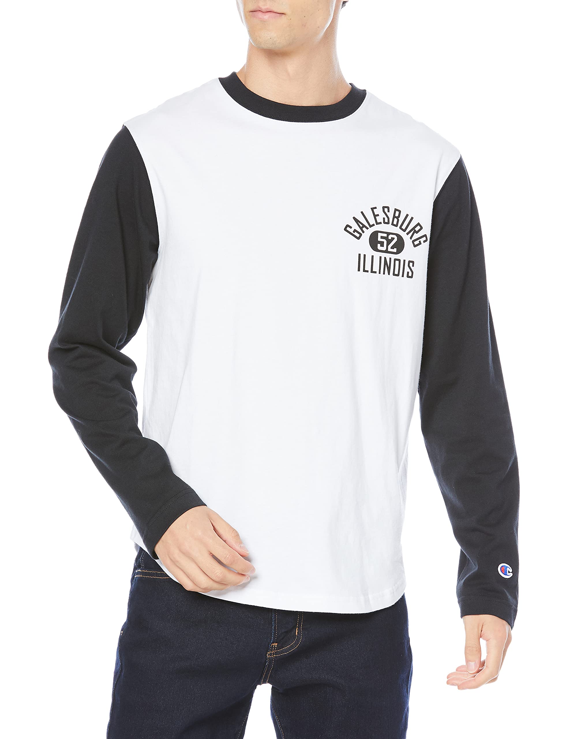 

Champion Long Sleeve Cotton Size L Men s C3-U421 T-Shirt, USA, Basic, Black, чёрный