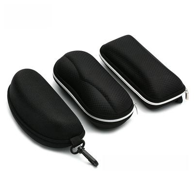 Black Zipper Sunglasses Case with Cloth Bag