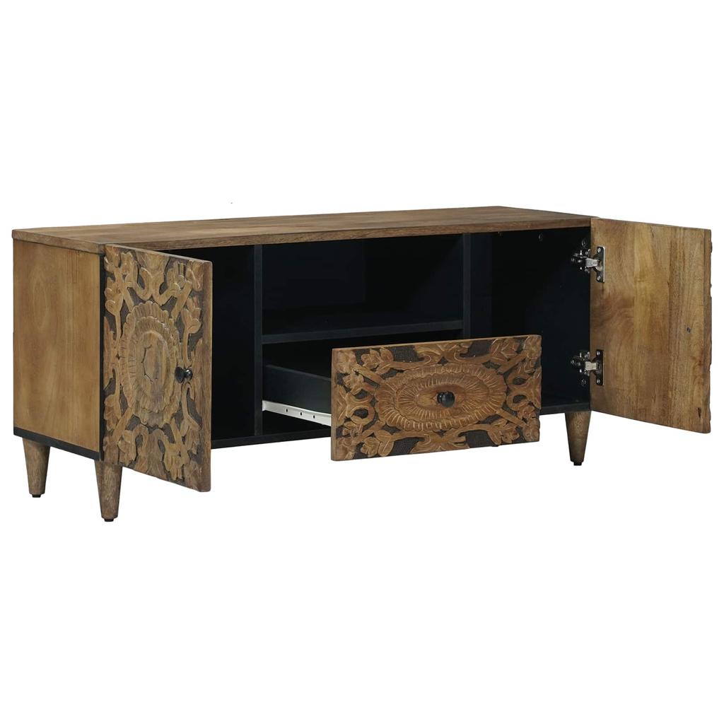 TV Cabinet Brown 105 X 33 X 46 Cm Solid Mango Wood