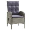 3 Piece Outdoor Dining Set with Cushions Gray and Black