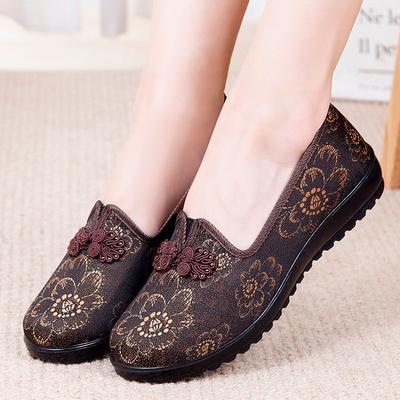Old Beijing Cloth Shoes Women In the Elderly Mother Shoes 70 Years Old Grandma Shoes 80 Years Old Elderly Shoes Flat Breathable Women's Single Shoes