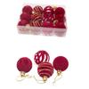 12pcs/Set 4CM Christmas Ball Ornaments Velvet Flocking Christmas Tree Props Plastic Sparkling Christmas Spheres Wreaths Decor