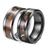 8MM Tungsten Steel Marble Pattern Ring Simple Stylish Unisex Fashion Wedding Band Durable Comfort Fit Jewelry Gift