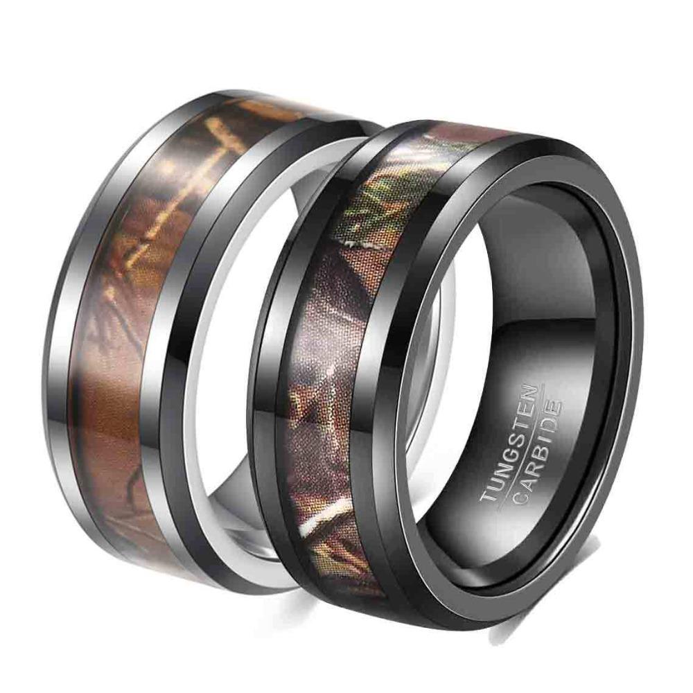 8MM Tungsten Steel Marble Pattern Ring Simple Stylish Unisex Fashion Wedding Band Durable Comfort Fit Jewelry Gift