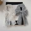 Casual Retro Women's Lace Scarf Solid Color Long Female Headscarf Korean Version Embroidered Flower Silk Scarf