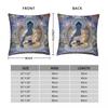 Buddhist Thangka Art Square Pillowcase Polyester Linen Velvet Pattern Zip Decor Sofa Seater Cushion Cover 18"