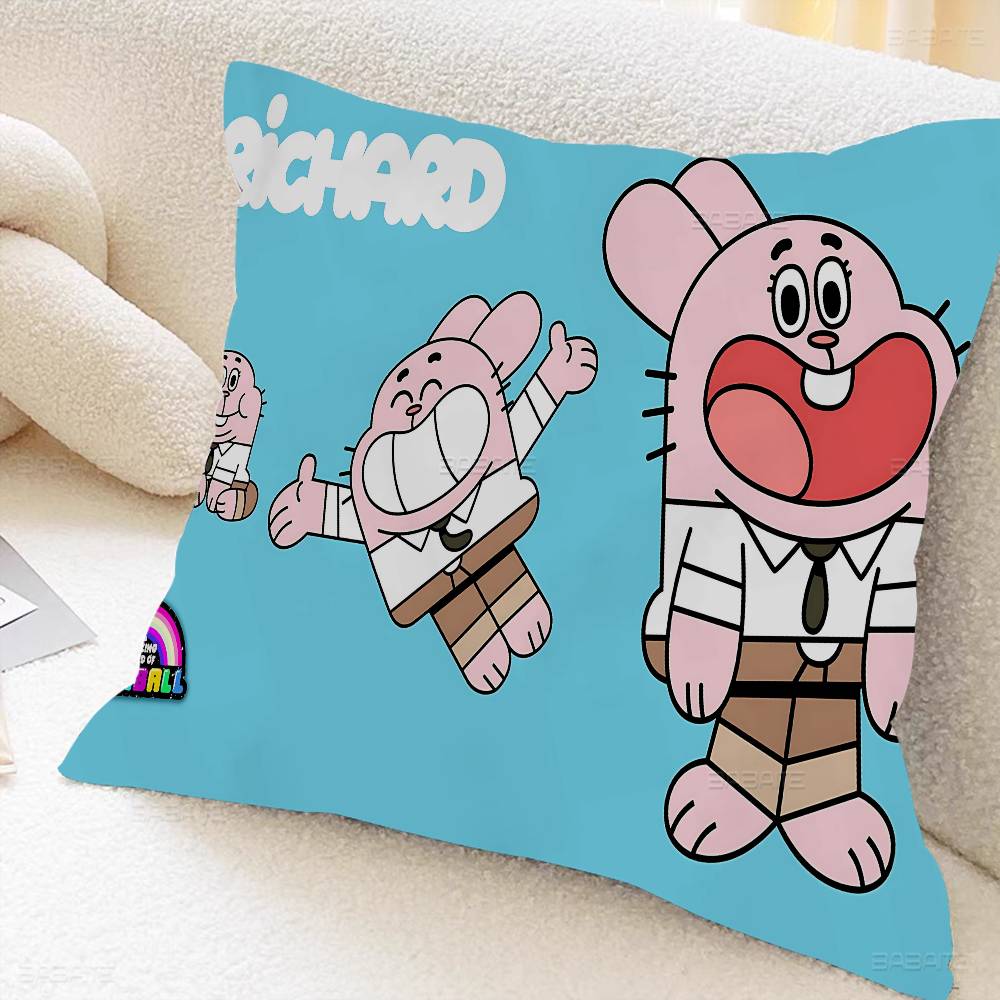 Amazing World of Gumball Personalized Pillow Dust Cover Bedroom Kids Party Decoration Pillowcase Birthday Children Gift