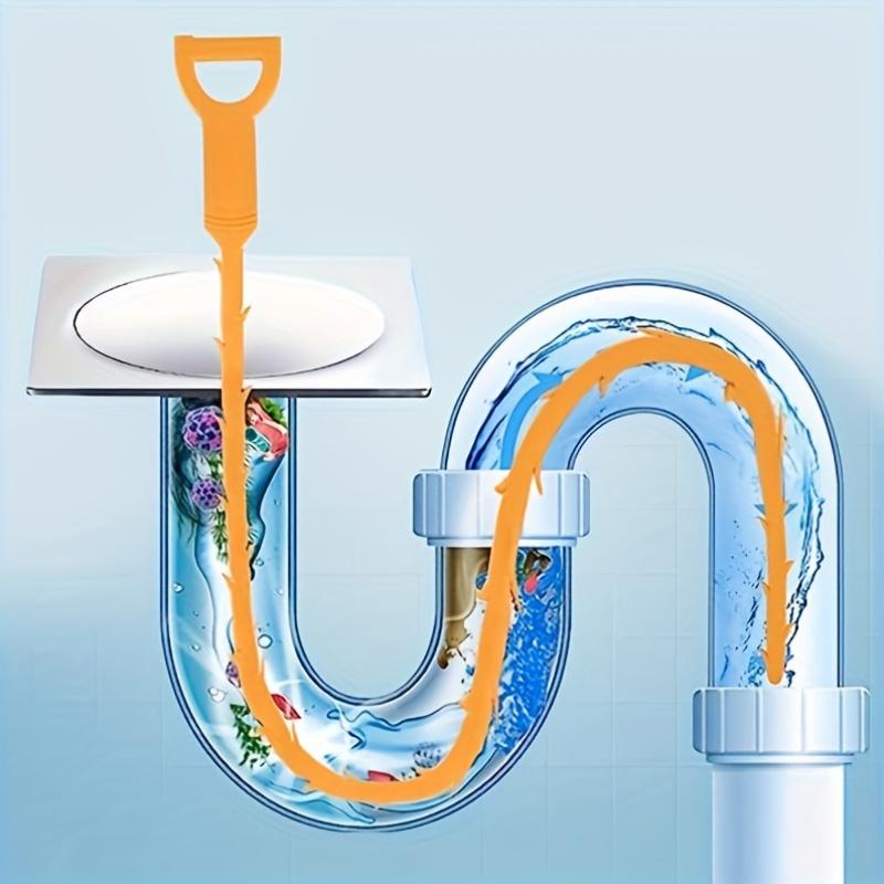 5-Pack Barbed Design Plastic Drain Clog Remover, Semicircle Handle Hair Catcher for Shower, Kitchen Sink, Bathtub, Bathroom Pipes Cleaning Tool