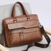 PU Leather Waterproof Men's Handbag Trendy Retro Shoulder Bag Business Computer Bag Crossbody Bag Briefcase Husband Birthday Gifts