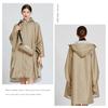 Raincoat Poncho Bicycle Backpack Rainwear Rain Poncho Lightweight Storage Bag Pocket Double Layer Knee Length Women Men (Beige)