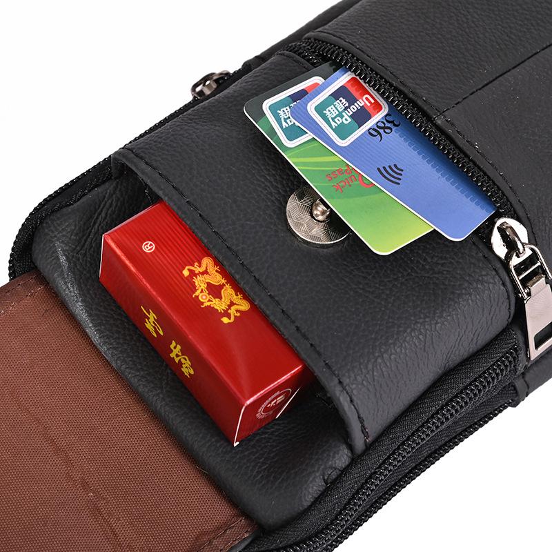 Men’s Cowhide Crossbody & Waist Phone Bag with ID Holder