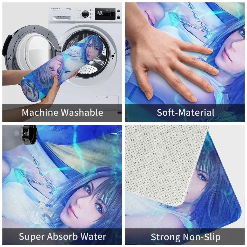 Tidus And Yuna Final Fantasy Doormat Absorbent Mat Carpet Rug Kitchen Entrance Home Floor Mat for Living room Footpad Mats
