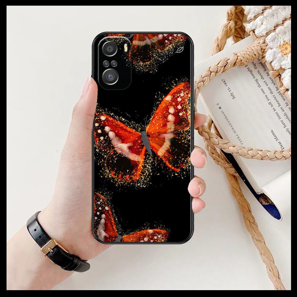 Schöne Schmetterlingsmuster Handyhülle für xiaomi redmi 11 Lite pro Ultra 10 9 8 MIX 4 FOLD 10T Schwarze Hülle Silikon Rückseite Hübsch