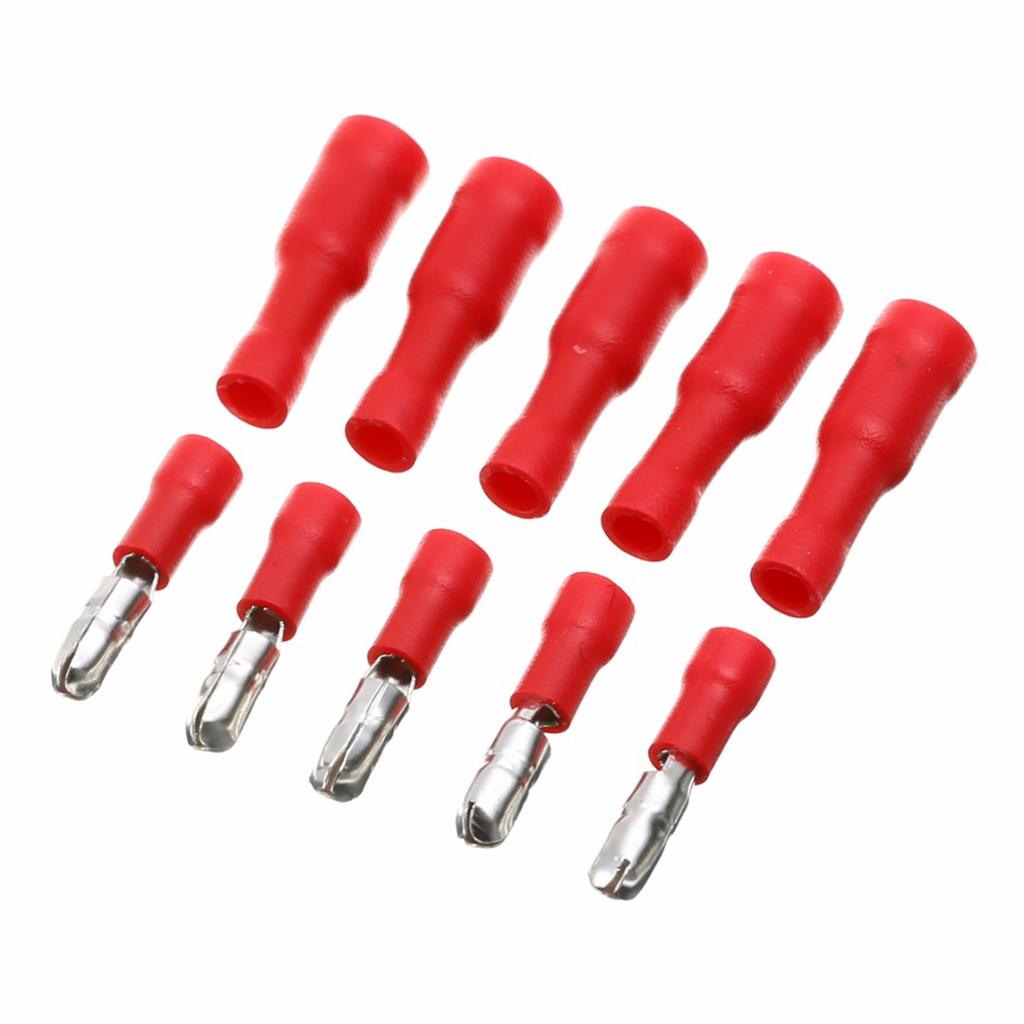 100Pcs Insulated Bullet Butt Crimp Terminal Electrical Wire Connectors AWG 22-10