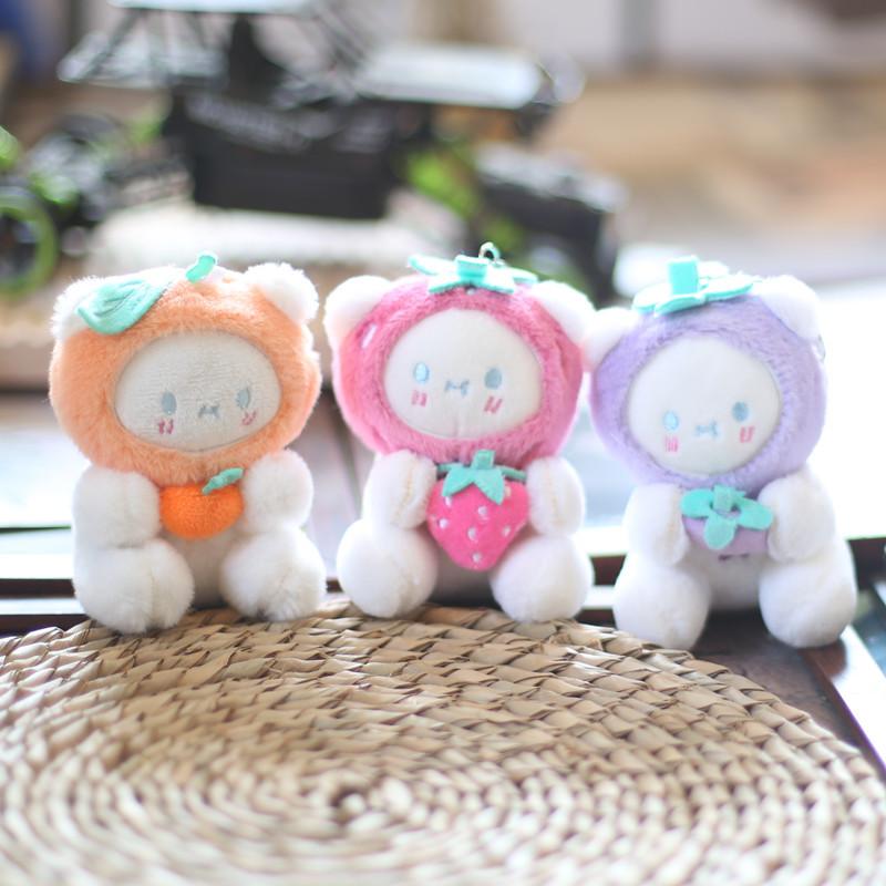 Ins Cute Cute Orange Kitten Pendant Plush Toy Cartoon Bear Bag Hanging Keychain Doll