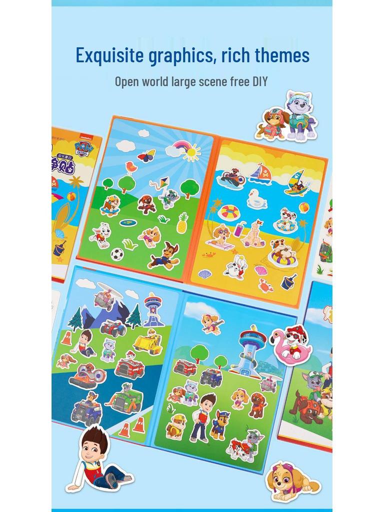 PAW Patrol Magnetic Quiet Book with Snap-on Magnet Stickers – DIY Magnetic Toy for Boys